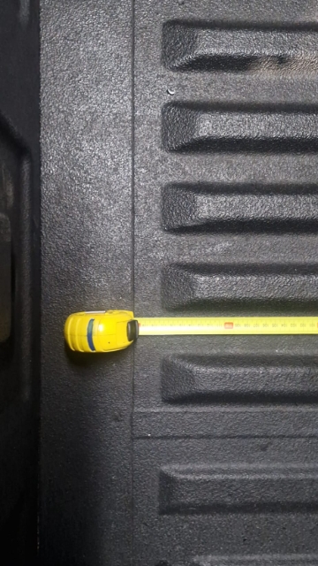 <p>Measure 1200mm from the line at the rear of the wellside on the line shown.</p>