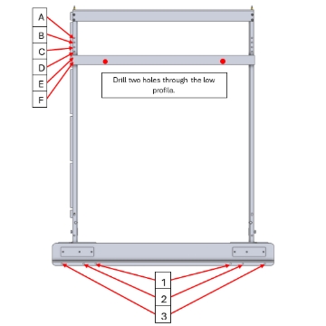 <p>Bolt/drill holes for each vehicle.</p><blockquote><p>Use the information in the step above to see which holes each vehicle uses.</p></blockquote><p></p>