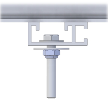 <p>Use an M8 × 35 hex head bolt when a liner is fitted or an M8 × 25 hex head bolt when no liner is fitted, install an M8 flat washer on top and an M8 penny washer underneath, then secure everything with an M8 nyloc nut.</p>