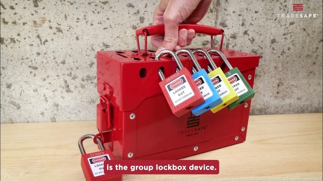<p>4.4.7 Group lockout procedures should be used when multiple authorized persons are working on complex machines or processes with more than three (3) sources of hazardous energy or when energy isolation devices are not readily accessible such as electrical disconnects located inside an electrical enclosure.</p><p>Examples of complex machines include boilers, acid recovery systems, automated painting lines, and tube mills.</p><p></p><p>The Group lockout procedure is provided in Appendix B. Although the group lockout procedure can be used for equipment with less than three (3) sources of hazardous energy, authorized persons can typically apply a lock hasp to each energy isolation device when working on non- complex equipment with multiple energy sources.</p><p></p><p>Each person working on the locked out equipment will then place their personal lock(s) on the lockout hasp(s).</p><p></p><p></p>