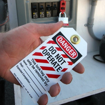 <p>Example tag - DANGER – Locked Out – Do Not Remove Employee’s name Employee identification number</p><p></p>