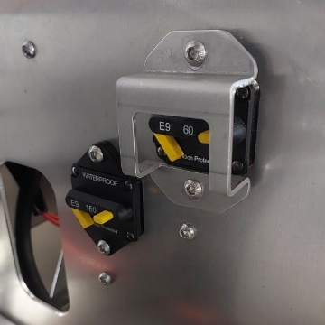 <p>Connect positive and negative cables to battery then turn on circuit breaker. </p>
