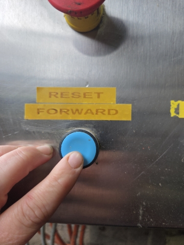 <p>The Platform Needs to be Reset, press the Reset button, you may need to move between forward and reverse for this to kick in.&nbsp;</p>