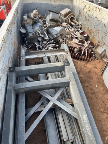 <p>Place out of the way on back section of RORO to drain still inside bunded area.</p><p>Lower sections, no oil, just ceramic. Will need to break later on with sledge hammer to separate steel/ceramic, use double eye protection/ line of fire.</p>
