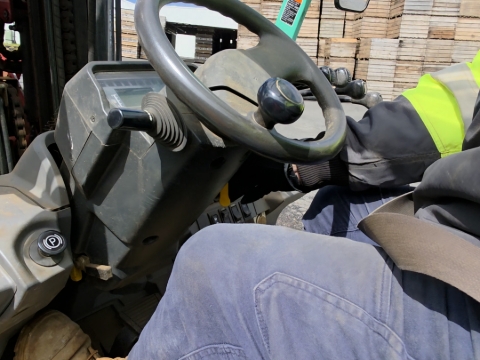 <p>Stop vehicle, turn off and remove key. Remove seatbelt and secure it out of the way</p>