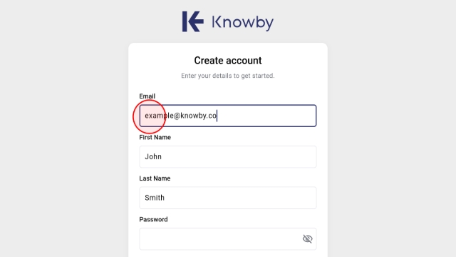 <p>Enter your email address, first name, and last name in the provided fields. </p><p></p><blockquote><p>Remember that the email must be in lower case only.</p></blockquote><p></p>