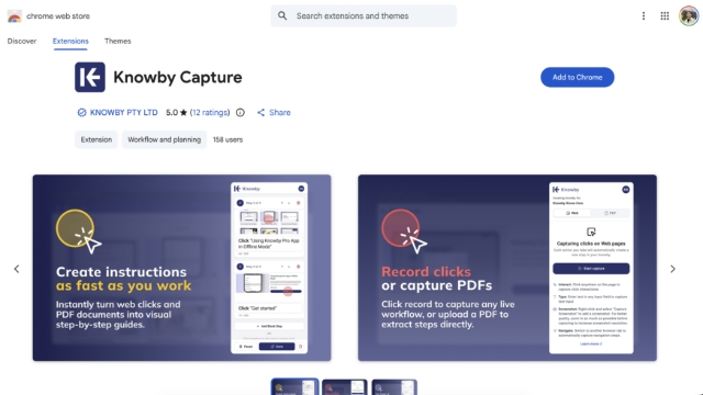 <p>Alternatively, you can search for "<strong>Knowby Capture</strong>" directly in the <a target="_blank" rel="noopener noreferrer nofollow" href="https://chromewebstore.google.com/detail/knowby-capture/jppboolaajngjhmagldabhknlgahhemj">Chrome Web Store</a> and install it from there.</p><p></p>