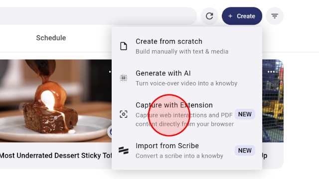 <p>Select "Capture with Extension" from the dropdown menu.</p>