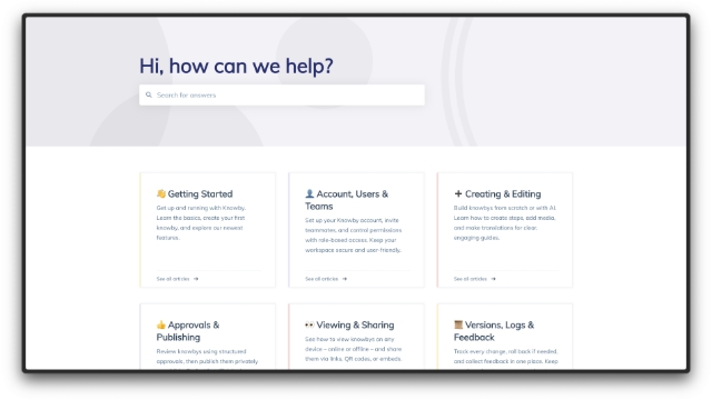 <p>Need more help – check out our support website for more helpful knowbys:</p><ul><li><a href="https://www.knowby.co/know-how">Knowby Know-How</a></li></ul>