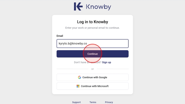 <p>To recover your password, enter your email into the field on the initial login screen and click <strong>Continue.</strong></p>