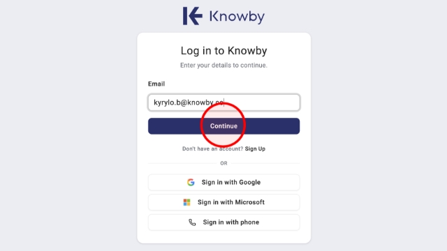 <p>To recover your password, enter your email into the field on the initial login screen and click <strong>Continue.</strong></p>