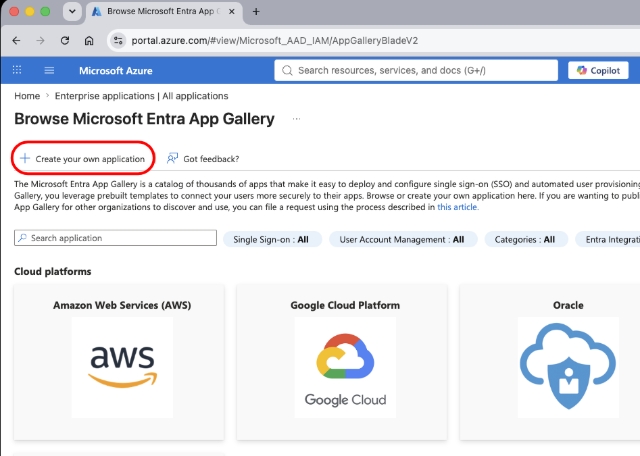 <p>Then click <strong>Create your own application</strong></p>
