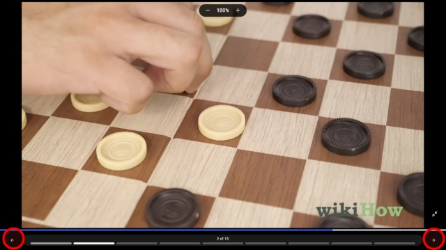 <p>In full screen, Slide mode gives you the same moving and zoom controls, plus the ability to move between steps — click the <strong>arrow buttons</strong>, or use your keyboard's <strong>left and right arrow keys</strong>.</p><p>To exit Full-Screen Mode, press <strong>Esc</strong> or click the <strong>Exit Full-Screen</strong> button.</p><p></p>