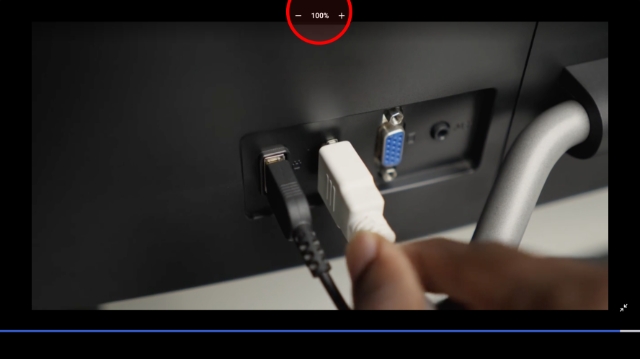 <p>In full screen, Scroll mode lets you move around the media and zoom in or out using the buttons at the top.</p>