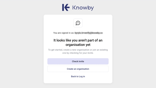 <p>Notice the message "It looks like you aren't part of an organisation yet" which appears after you provide your details during sign up.</p>
