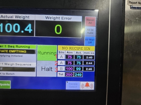 <p>&nbsp;The operator checks that the loaded program matches the recipe for the product to be produced and that it is programmed to collect flour in three stages.</p><p></p><p>&nbsp;The first and second stage are protein flour and the third stage is ultra-white flour.</p>