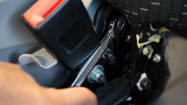<p>Use a 13mm spanner on the other side.</p>