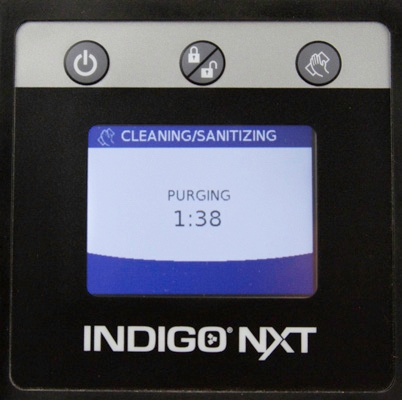 <p>Allow the clean cycle to run. The ice machine automatically runs a wash cycle and several rinse cycles. The entire cycle takes approximately 30 minutes on 30" wide models and 40 minutes on 48" wide models. The countdown clock shows the duration and time remaining.</p>