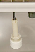 <p>Remove the water level probe. Pull the probe straight down to disengage it, then lower it to gain access. It can be descaled and sanitized at this point without complete removal.

If you want to remove it completely, disconnect the ice thickness control wire from the control board.

NOTE: Some models allow the wire lead to be disconnected at the probe. Lower the probe until the wiring connector is visible, disconnect the wire lead connector, then remove the probe from the ice machine.</p>