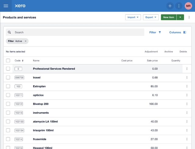 Navigate to: <a href="https://go.xero.com/app/!BgfhQ/products-and-services" target="_blank" rel="noopener noreferrer">Products and services – Dairy Systems Pty Ltd – Xero</a>