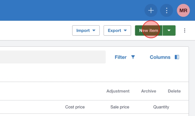 Click "New item".