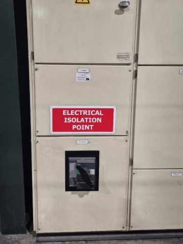 <p><span><strong>Electrical Current</strong></span></p><p><span><br></span></p><p><strong>Do not open or access electrical panels or control centres.</strong></p><p><br></p><p>Only <strong>trained maintenance staff</strong> are allowed to work inside electrical cabinets or MCCs.</p><p><br></p><p>If you notice anything unsafe, report it.</p>