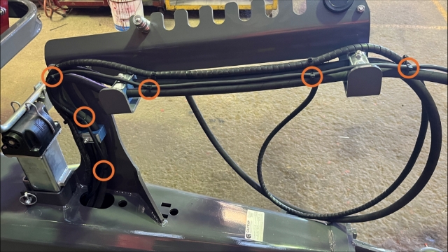 <p>Feed the light cable through the drawbar and cable tie it in place.</p>