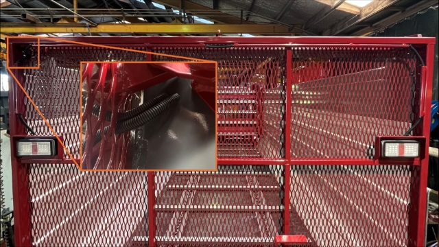 <p>Attach the lights and feed the cables through the pipework back to the tractor wire.</p>
