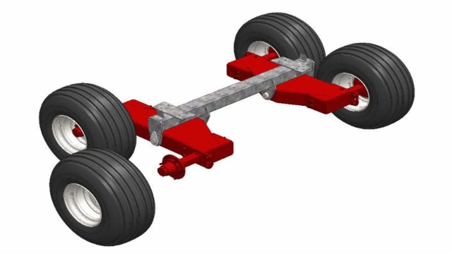 <p>Jack up walking beam and remove front wheel</p>