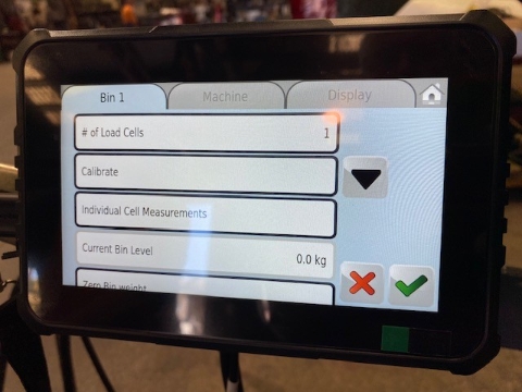 <p>Set up load cells in 'BIN 1' </p><p>Add number of load cells</p><p>Set 'Calibrate' to 2mV/V</p><p>Set Max 5000 for all cells.</p>