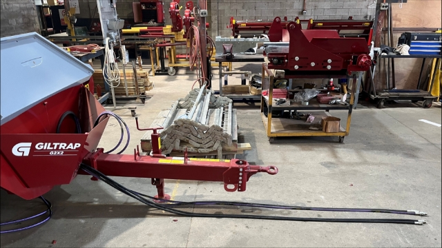 <p><span>Feed the new Hydraulic hoses along the
path of the original motor hoses and through the string bin, then pull them out
to the same length as the original hoses.</span><br></p>