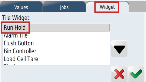 <p>Tap the 'Widget' tab then select 'Run Hold'</p><p>Tick to save and exit</p>