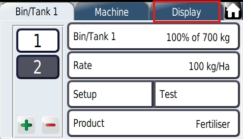 <p>Tap the display tab</p>