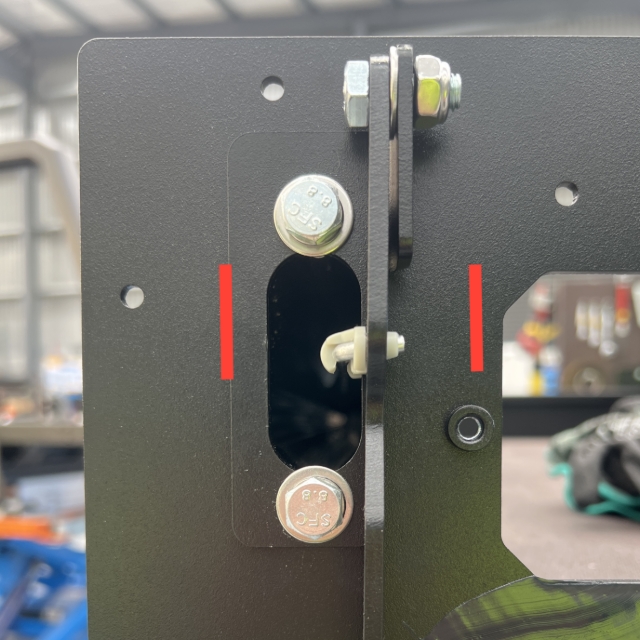 <p>If you are unable to access the rivets on the faceplate, follow the steps below: </p><p></p><p>Mark 40mm and 90mm from the LHS of the faceplate.</p>
