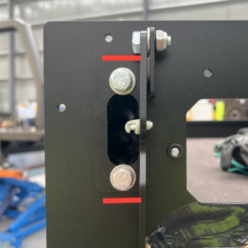 <p>Mark 35mm and 130mm from the top of the faceplate. </p>