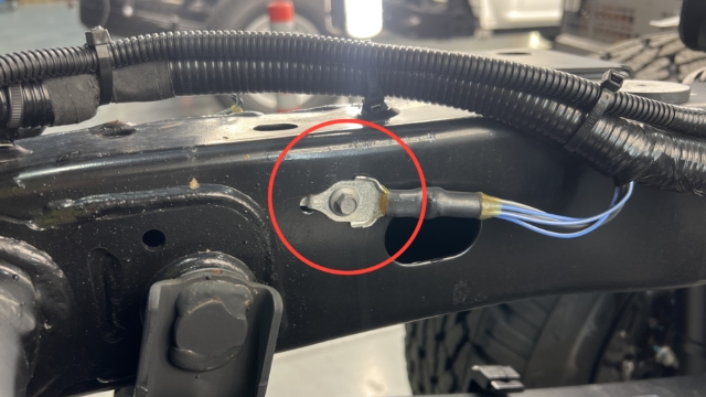 <p>Use factory earth points.</p><blockquote><p><strong>CQC: </strong>Avoid cleaning the chassis to bare metal.</p></blockquote><p></p>