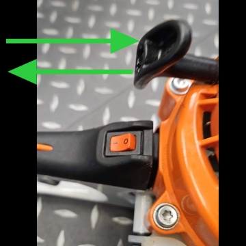 <p>Pull the starter cord until the engine starts</p>