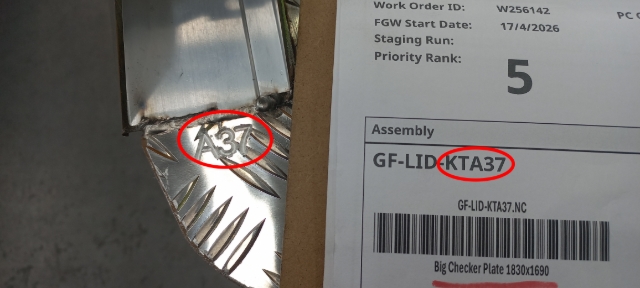 <p>Match job card to lid shell model </p>