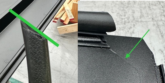 <p>Cut the windlace on a 45 degree angle to match the angle on the shell.</p>
