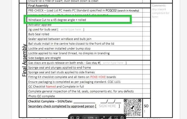 <p>Complete the quality checks</p>