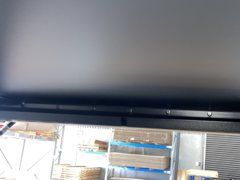 <p>For rear door cable tray cover they are split in two for future accessories like rear camera, and high stop light.</p>
