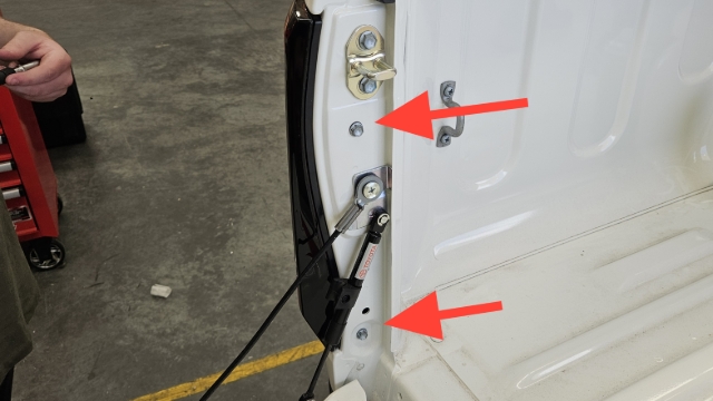 <p>Using 10 mm socket, remove these two fasteners </p>