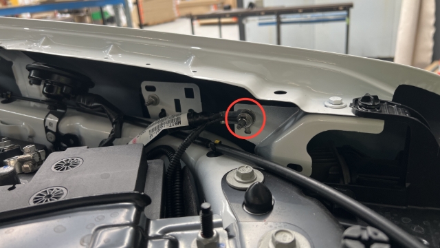 <p>Secure the negative branch of the wiring harness to this earth bolt using a SS M6 nyloc nut.</p>