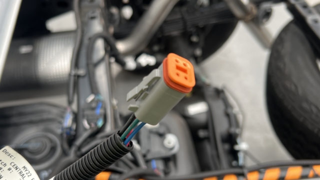 <p>​Install a male 4 pin deutsch connector following&nbsp;<klink id="7ba45c32-1cc8-4f80-901d-dd261f9a564c" step-id="daeb1fae-0b57-4ee5-b2e8-0b651b678494">TC - How to use Deutsch Connectors</klink>​</p><blockquote><p><strong>CQC: Pin out = </strong><br><strong>1 - Green (Unlock)</strong><br><strong>2 - Blue (Lock)</strong><br><strong>3 - Red (Positive)</strong><br><strong>4 - Black (Ground)</strong></p></blockquote><p></p>