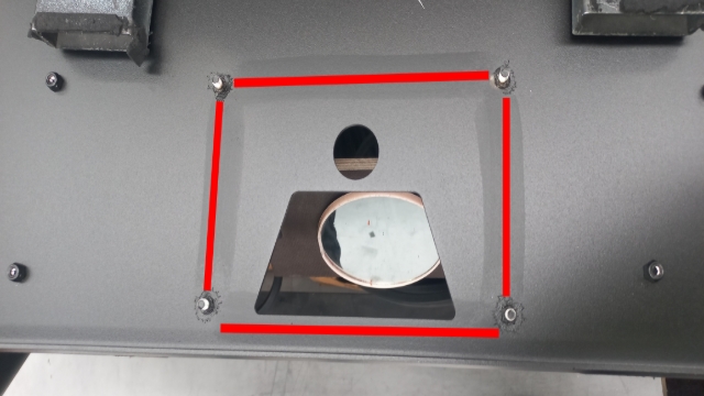 <blockquote><p><strong>Rear door activator location</strong></p></blockquote><p>apply surface activator to the door in highlighted area</p><p><strong>NOTE: surface activator will make the powder coating appear cloudy, make sure none gets on any areas visible after assembly</strong></p>
