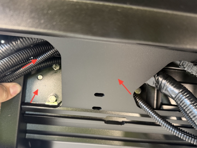 <p>Bolt bearing plate assembly to tray using M6x12 hex bolts with blue Loctite applied to the threads. </p>