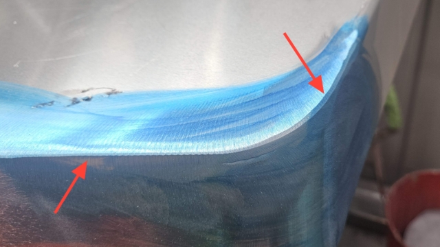 <p><strong>Ground edge prior to using sander</strong></p><p><strong>Radius applied already</strong></p>