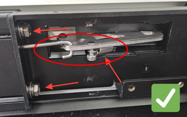 <p>Ensure the spring is secured in place and the 2 x M8 Bolts are fully tightened.</p>
