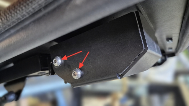 <p>Confirm that the latch bolts are secured tightly. </p><p>If these are loose, remove the bolt apply Loctite thread locker, and re-install the bolt.</p>