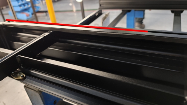 <p>Install side ply foam inside the full length of the U-channel shown (red).</p>
